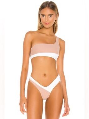 Camila Coelho Collection Rumba Two-Tone Bikini Set — Nude & White